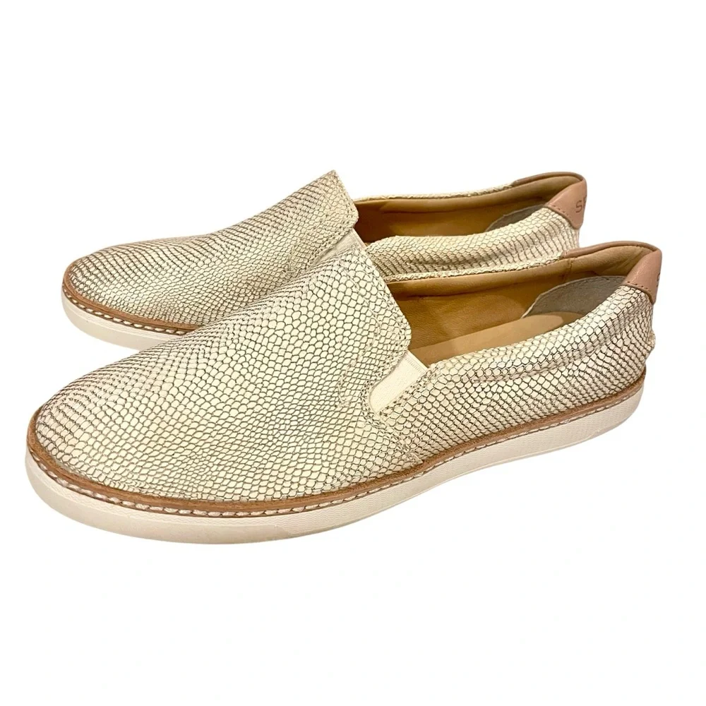 Women's SPERRY Gold Cup Gold Slip Ons Reptile Sneakers Shoes - Picture 3 of 7